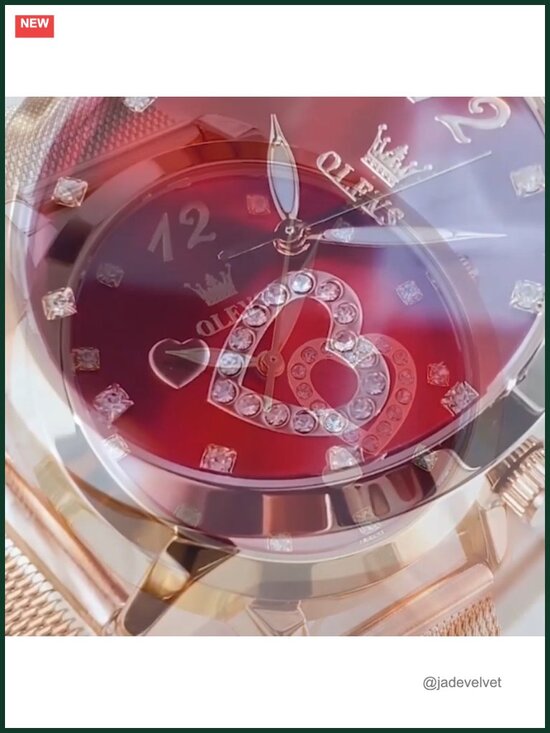 Women\'s Heart Diamond Mesh Bracelet Watch Rose Gold Stainless Steel Quartz main image 6